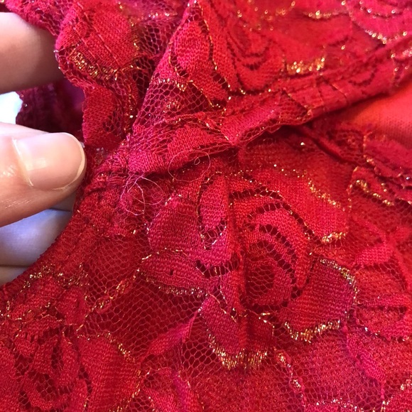 Red lace peplum blouse - Picture 6 of 12